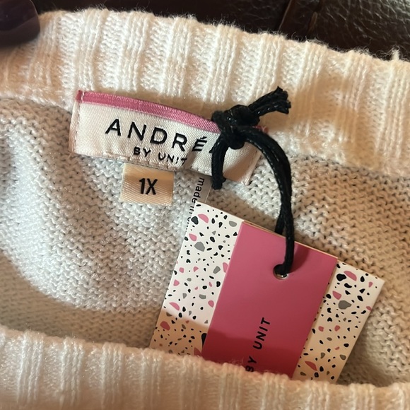 NWT ANDREE BY UNIT / Cream and mustard / 1X - Picture 6 of 7